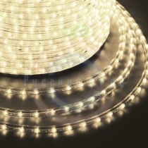 Дюралайт LED (светодиодный), постоянное свечение (2W) - тепло-белые Эконом 24 LED/м, бухта 100м