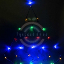 Гирлянда светодиодная «Сеть» 2х2х1. 5м, свечение с динамикой, черный ПВХ, 136 LED, 230 В, цвет:мультиколор