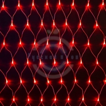 Гирлянда светодиодная «Сеть» 2х1,5м, свечение с динамикой, прозрачный ПВХ, 288 LED, 230 В, цвет:красные