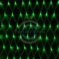 Гирлянда светодиодная «Сеть» 2х1,5м, свечение с динамикой, прозрачный ПВХ, 288 LED, 230 В, цвет:зелёный