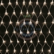 Гирлянда светодиодная «Сеть» 2х1,5м, свечение с динамикой, прозрачный ПВХ, 288 LED, 230 В, цвет:тёплый белый