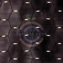 Гирлянда светодиодная «Сеть» 2x1,5м, черный каучук, 288 LED тепло-белые