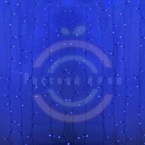 Гирлянда «Светодиодный Дождь» 2х3м, постоянное свечение, прозрачный провод, 230 В, диоды синие, 760 LED