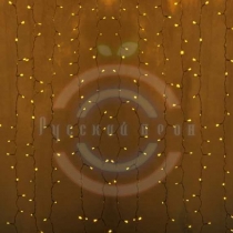 Гирлянда светодиодная «Светодиодный Дождь» 2х1,5м, постоянное свечение, прозрачный провод, 230 В, диоды желтые, 192 LED