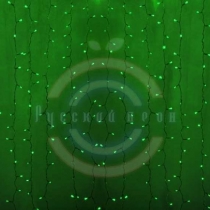 Гирлянда светодиодная «Светодиодный Дождь» 2х1,5м, постоянное свечение, прозрачный провод, 230 В, диоды зеленые, 192 LED