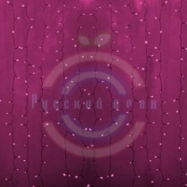 Гирлянда «Светодиодный Дождь» 2х1,5м, постоянное свечение, прозрачный провод, 230 В, диоды розовые, 360 LED