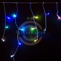 Гирлянда светодиодная бахрома «Айсикл», 1,8х0,5м, прозрачный провод, 230 В, диоды RGB