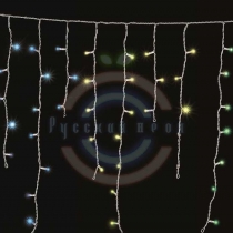 Гирлянда светодиодная бахрома «Айсикл», 1,8х0,5м, прозрачный провод, 230 В, диоды мульти