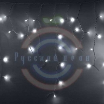 Гирлянда светодиодная бахрома «Айсикл», 2,4х0,6м, белый провод, 230 В, диоды белые, 88 LED