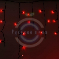 Гирлянда светодиодная бахрома «Айсикл», 4,8х0,6м, черный провод, 230 В, диоды красные, 176 LED