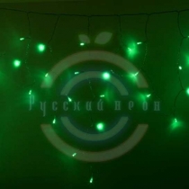Гирлянда светодиодная бахрома «Айсикл», 4,8х0,6м, прозрачный провод, 230 В, диоды зеленые, 176 LED