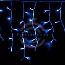 Гирлянда светодиодная бахрома «Айсикл», 4,0х0,6м, белый провод «каучук«, 230 В, диоды синие, 128 LED