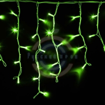 Гирлянда светодиодная бахрома «Айсикл», 4,0х0,6м, белый провод «каучук«, 230 В, диоды зеленые, 128 LED