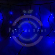 Гирлянда светодиодная бахрома «Айсикл», 3,2х0,9м, черный провод «каучук«, 230 В, диоды синие, 120 LED