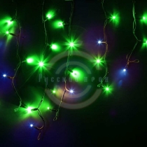 Гирлянда светодиодная бахрома «Айсикл», 4,0х0,6м, с эффектом мерцания, черный провод «каучук«, 230 В, диоды зеленые, 128 LED