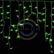 Гирлянда светодиодная бахрома «Айсикл», 5,6х0,9м, белый провод «каучук«, 230 В, диоды зеленые, 240 LED
