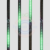Сосулька светодиодная 50см, 9,5V, двухсторонняя, 32х2 светодиодов, пластиковый корпус черного цвета, цвет светодиодов зеленый