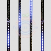 Сосулька светодиодная 50см, 9,5V, двухсторонняя, 32х2 светодиодов, пластиковый корпус черного цвета, цвет светодиодов синий