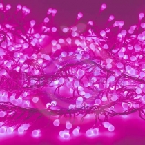 Гирлянда «Мишура LED» 3м прозрачный ПВХ, 288 диодов, цвет розовый