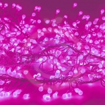 Гирлянда «Мишура LED» 6м прозрачный ПВХ, 576 диодов, цвет розовый