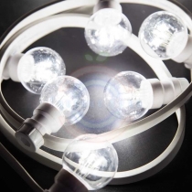 Гирлянда LED Galaxy «Bulb String» 10м, белый каучук, 30 ламп*6 LED белые, влагостойкая IP65