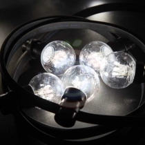 Гирлянда LED Galaxy «Bulb String» 10м, черный каучук, 30 ламп*6 LED белые, влагостойкая IP65