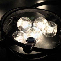 Гирлянда LED Galaxy «Bulb String» 10м, черный каучук, 30 ламп*6 LED тепло-белые, влагостойкая IP65