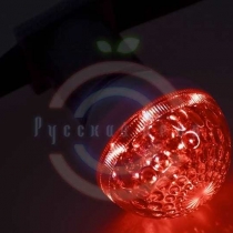 Лампа шар e27 10 LED Ø50мм красная 24В