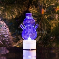Фигура светодиодная на подставке «Снеговик с шарфом 2D», RGB