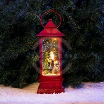 Декоративный фонарь с эффектом снегопада и подсветкой «Дед Мороз», тепло-белые