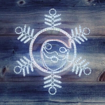 Фигура «Снежинка с Дедом морозом» размер 107*95см, 14м дюралайт