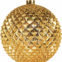 Елочная фигура «Шар рельефный», 13см, цвет золотой