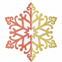 Елочная фигура «Снежинка сказочная» 40см, цвет красный/золотой