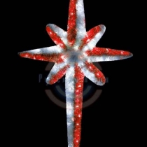 Фигура «Звезда 8-ми конечная», LED подсветка высота 120см, красно-белая