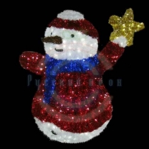 Фигура «Снеговик со звездой«, LED подсветка высота 150см (+транс. )