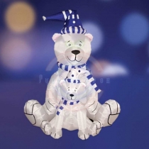 3D фигура надувная «Медведица с медвежонком», размер 180см, внутренняя подсветка 2 лампы, компрессор с адаптером 12В, IP 44
