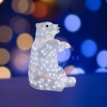 Акриловая светодиодная фигура «Белый медведь» 36х41х53см, 200 светодиодов, IP44, трансформатор