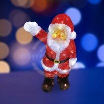 Акриловая светодиодная фигура «Санта Клаус приветствует» 30см, 40 светодиодов, IP44, трансформатор