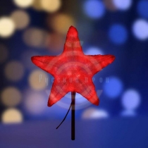 Акриловая светодиодная фигура «Звезда» 30см, 45 светодиодов, красная