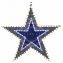 Фигура «Звезда» бархатная, с постоянным свечением, размеры 61см (81 светодиод зеленого+белого+голубого цвета)