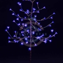Дерево «Сакура», ствол и ветки фольга, высота 1,2м, 80 светодиодов синего цвета, трансформатор IP44