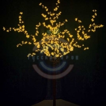 Светодиодное дерево «Сакура», высота 2,4м, Ø кроны 1,72м, желтые диоды, IP 44, трансформатор