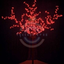 Светодиодное дерево «Сакура», высота 2,4м, Ø кроны 1,72м, красные диоды, IP 44, трансформатор