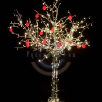Светодиодное дерево «Яблоня», высота 1.5м, 10 красных яблок, тепло-белые светодиоды, IP 54, трансформатор