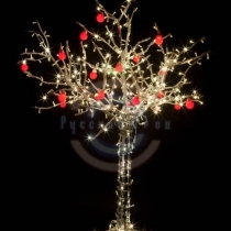 Светодиодное дерево «Яблоня», высота 2м, 18 красных яблок, тепло-белые светодиоды, IP 54, трансформатор