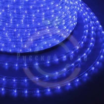 Дюралайт LED (светодиодный), постоянное свечение (2W) - синие, 24 LED/м, Ø10мм, бухта 100м