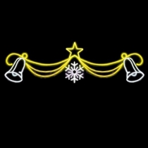 Светодиодное панно «Снежинка с колокольчиками«, 90*300см