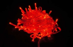 Гирлянда светодиодная «LED Стринг Лайт», 10м, цвет красные, провод прозрачный, соединяемая