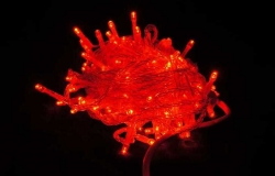 Гирлянда светодиодная «LED Стринг Лайт», 20м, цвет красные, провод прозрачный, соединяемая