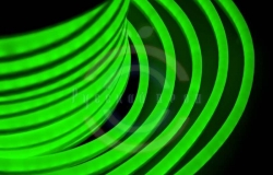 Гибкий неон LED, зеленые диоды, оболочка зеленая, бухта 50м